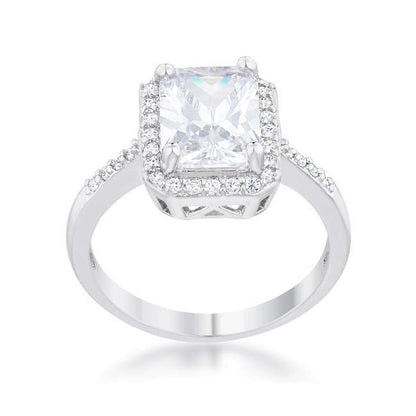 Ariana 9mm Radiant CZ Halo Engagement Ring | 3ct | 3.5ct