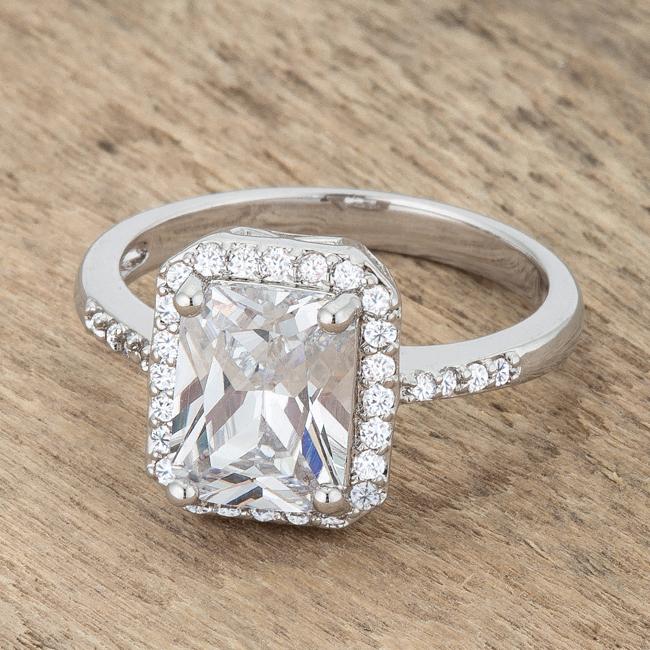 Ariana 9mm Radiant CZ Halo Engagement Ring | 3ct | 3.5ct