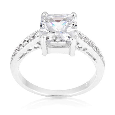 Barrie 8mm Princess Solitaire CZ Engagement Ring | 3ct