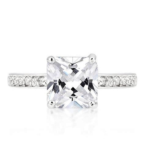 Barrie 8mm Princess Solitaire CZ Engagement Ring | 3ct