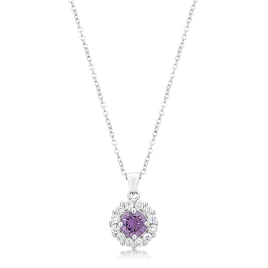 Belle Amethyst Round Halo Pendant | 3.2ct