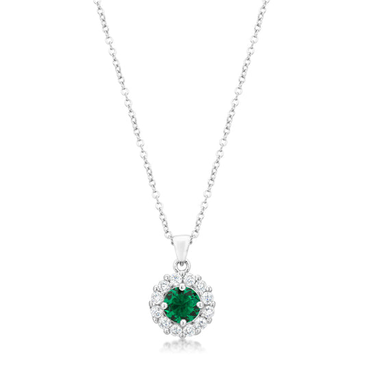 Belle Emerald Green Round Pendant | 3.2ct