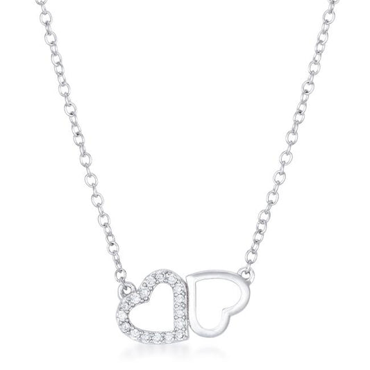 Blair Melded Hearts CZ Necklace | 0.2ct