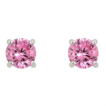 Blossom Pink Round Cut Stud Earrings – 7mm | 1.5ct | Sterling Silver