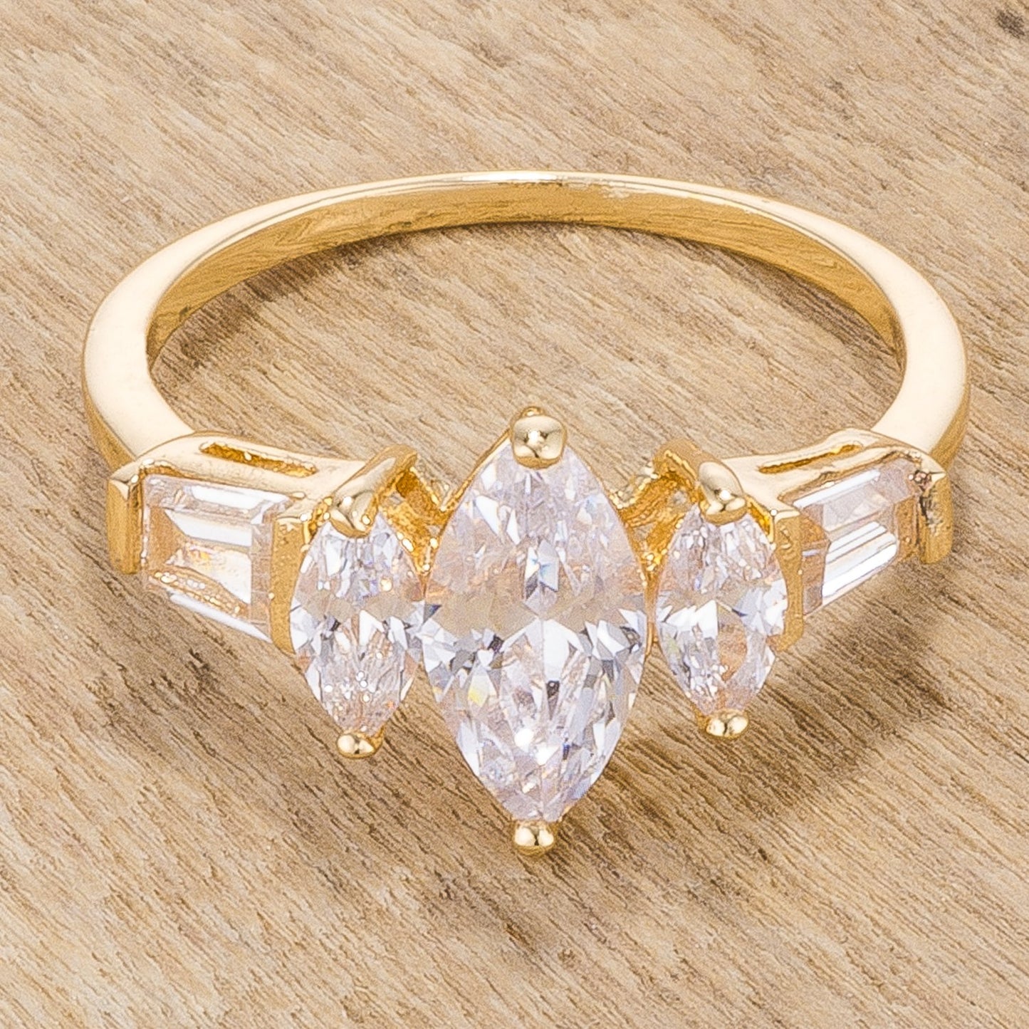 Burke Marquise Three Stone Engagement Ring | 2.5ct | 18k Gold