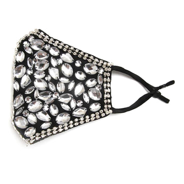 Cait Clear Multi Stone Embellished Fashion Mask