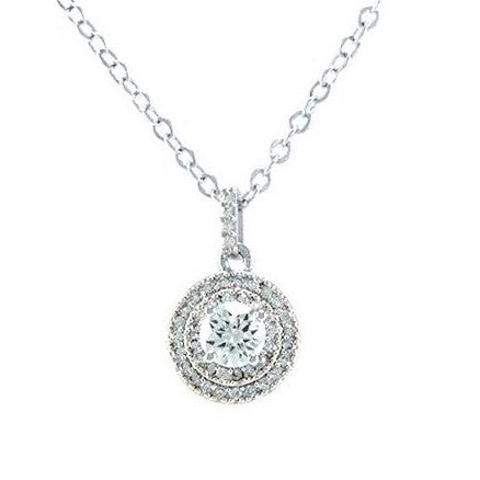 Caita Round Halo Pendant – 12mm | 1.5ct