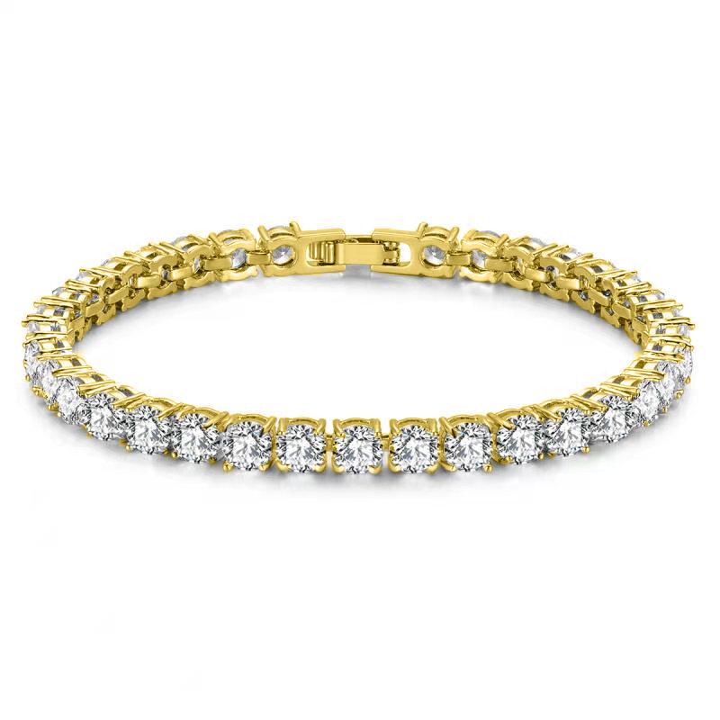 Carla 5mm Round CZ Gold Tennis Bracelet