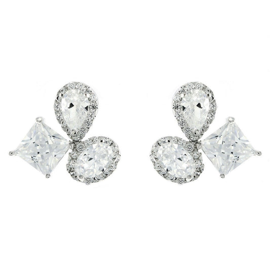 Carlotta Cluster CZ Stud Earrings