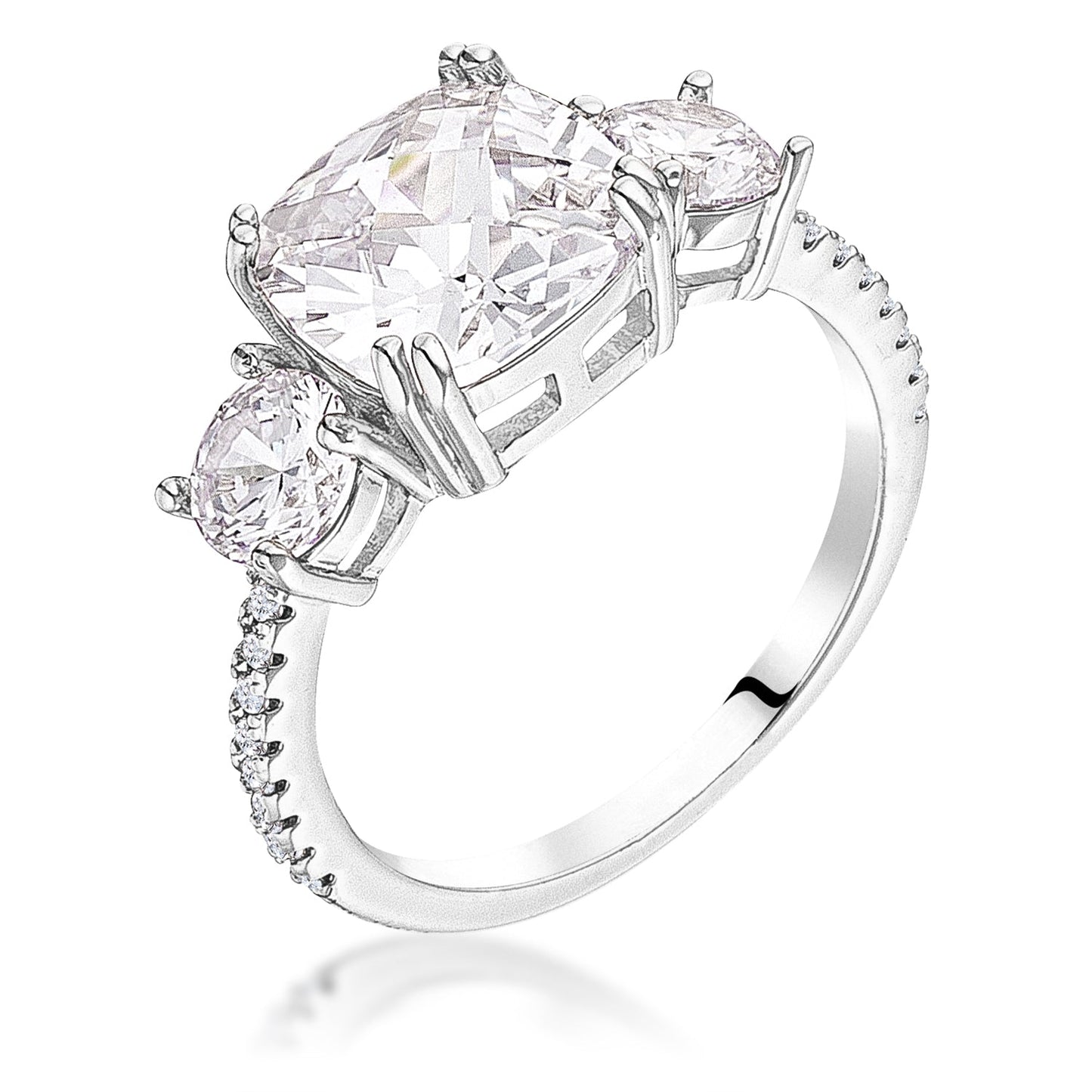 Carmen 2.75ct Cushion CZ Royal Engagement Ring | 3.7ct