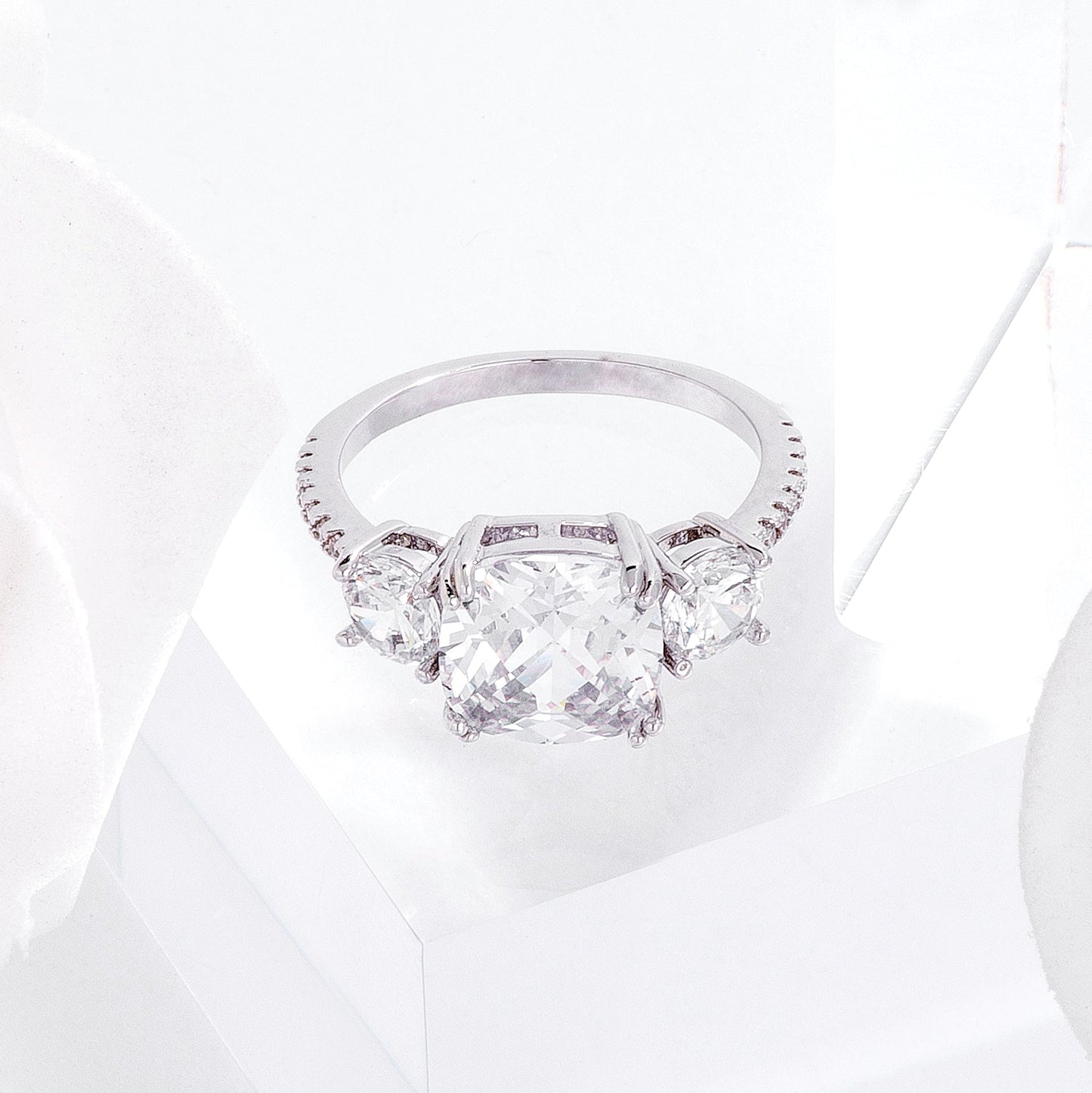 Carmen 2.75ct Cushion CZ Royal Engagement Ring | 3.7ct