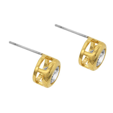 Carol Round Goldtone Bezel Stud Earrings – 5.5mm | 0.66ct