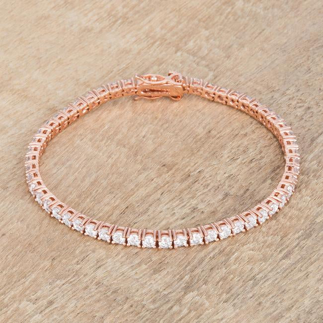 Cassidy Round Rose Gold Tennis Bracelet – 7in | 10ct