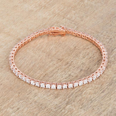 Cassidy Round Rose Gold Tennis Bracelet – 7in | 10ct