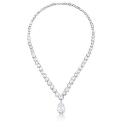 Chandani Bejeweled CZ Pear Drop Necklace | 60ct