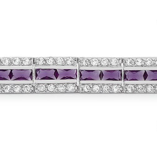 Chante Amethyst Radiant Tennis Bracelet - 7.25in | 32ct