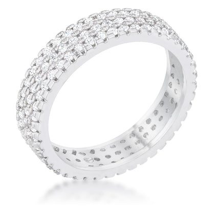 Chare CZ Cluster Eternity Silver Band Ring | 3.5ct