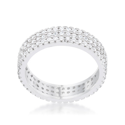 Chare CZ Cluster Eternity Silver Band Ring | 3.5ct