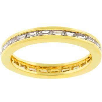 Chela Baguette Eternity Stackable Gold Ring | 2ct | 18k Gold