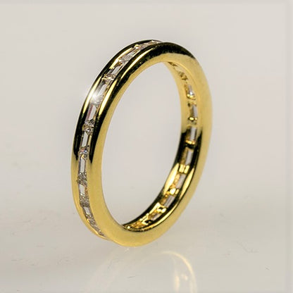 Chela Baguette Eternity Stackable Gold Ring | 2ct | 18k Gold