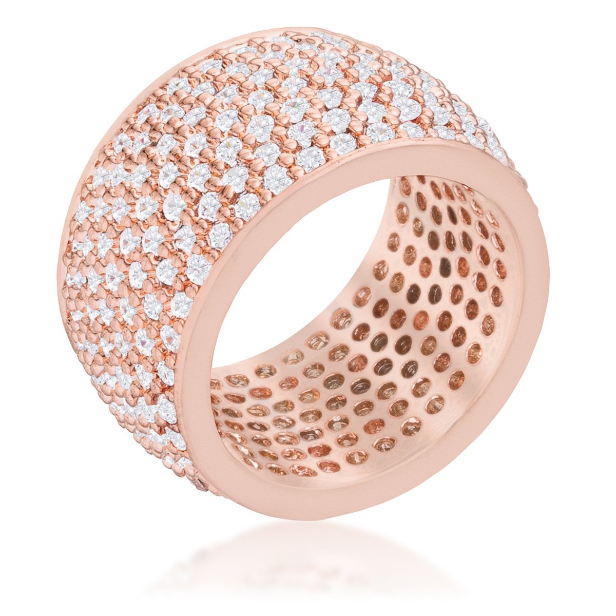 Cherish Rose Gold Wide Pave CZ Eternity Ring | 12ct