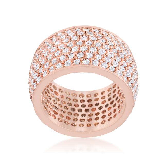 Cherish Rose Gold Wide Pave CZ Eternity Ring | 12ct