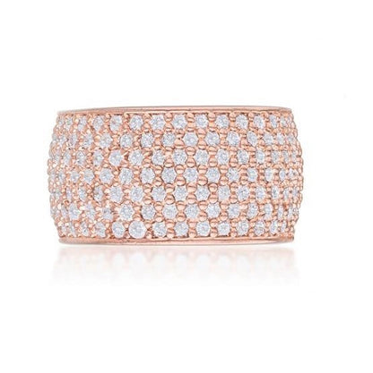 Cherish Rose Gold Wide Pave CZ Eternity Ring | 12ct