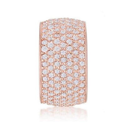 Cherish Rose Gold Wide Pave CZ Eternity Ring | 12ct