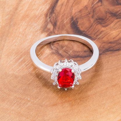 Chesna Oval Ruby Halo Ring | 2ct