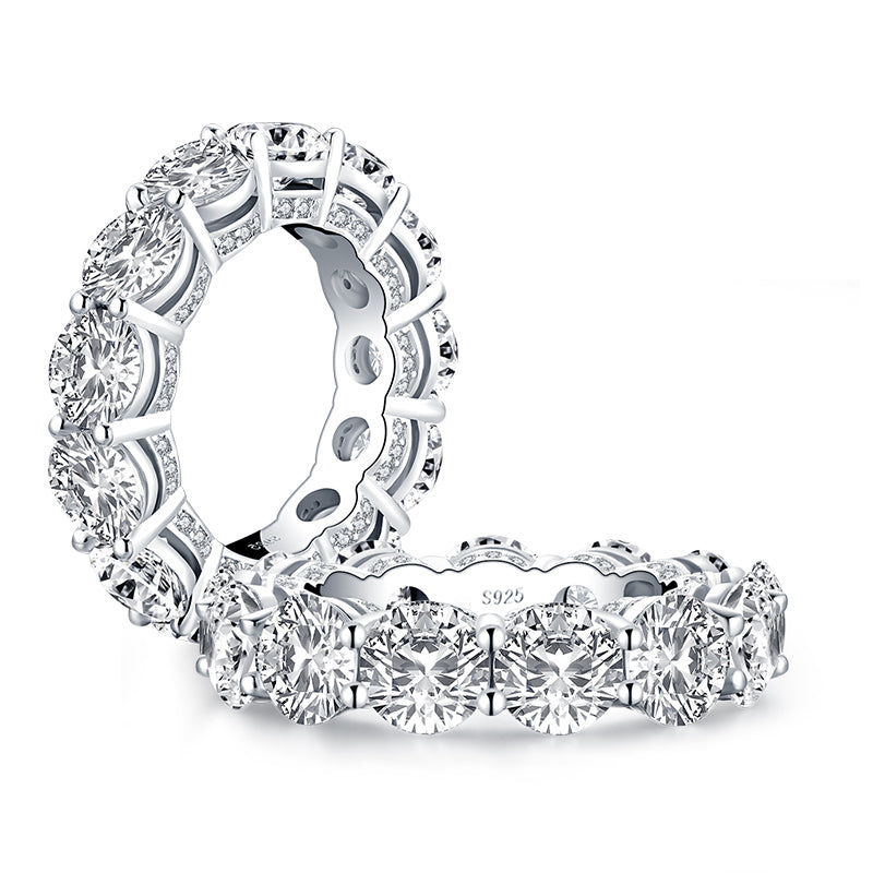 Christian 6mm Round CZ 925 Sterling Silver Eternity Ring | 11ct | Sterling Silver