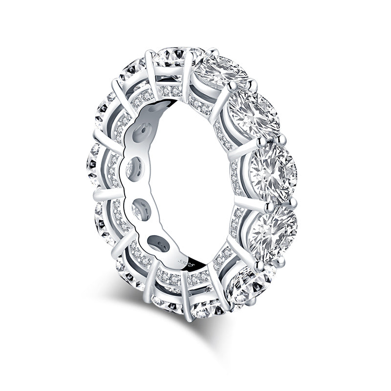 Christian 6mm Round CZ 925 Sterling Silver Eternity Ring | 11ct | Sterling Silver