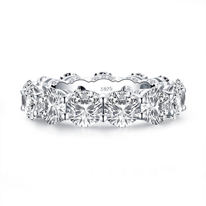 Christian 6mm Round CZ 925 Sterling Silver Eternity Ring | 11ct | Sterling Silver