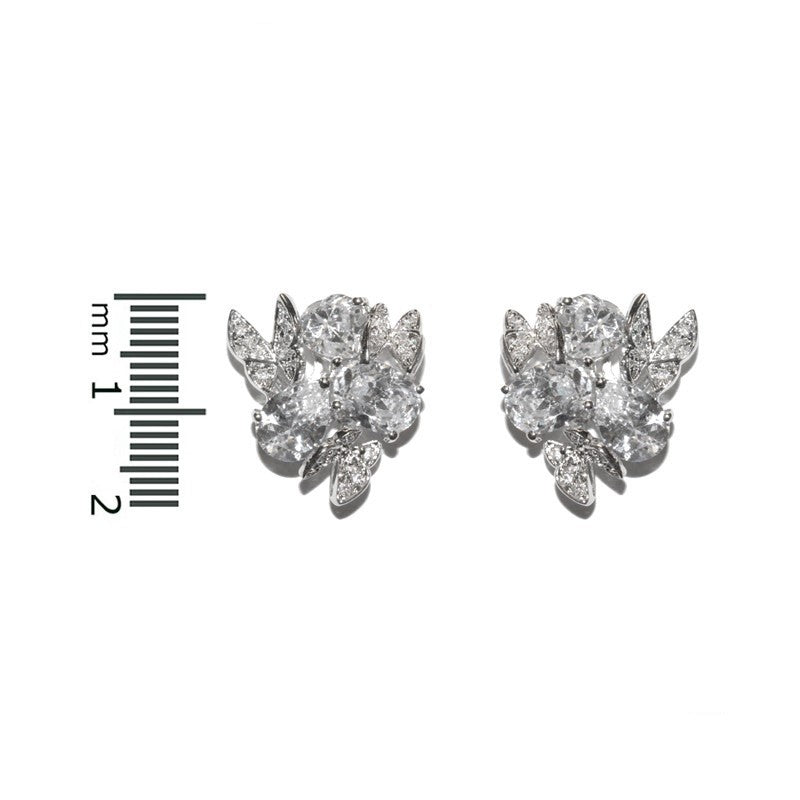 Cilla Vintage CZ Cluster Stud Earrings