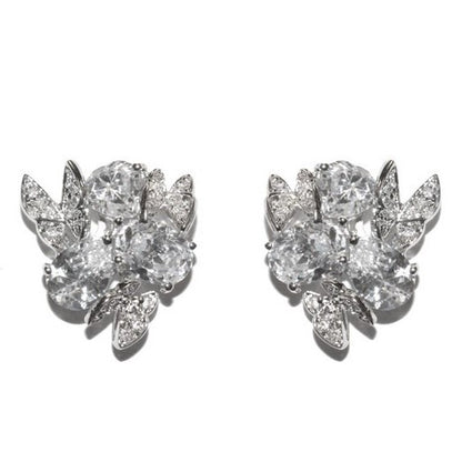 Cilla Vintage CZ Cluster Stud Earrings