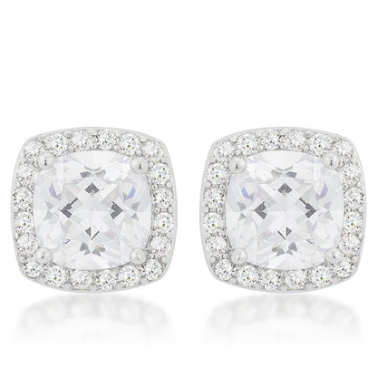 Clarissa Cushion Halo Stud Earrings