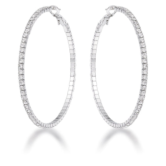 Clyotilde Chain Eternity Hoop Earrings | 3.8ct