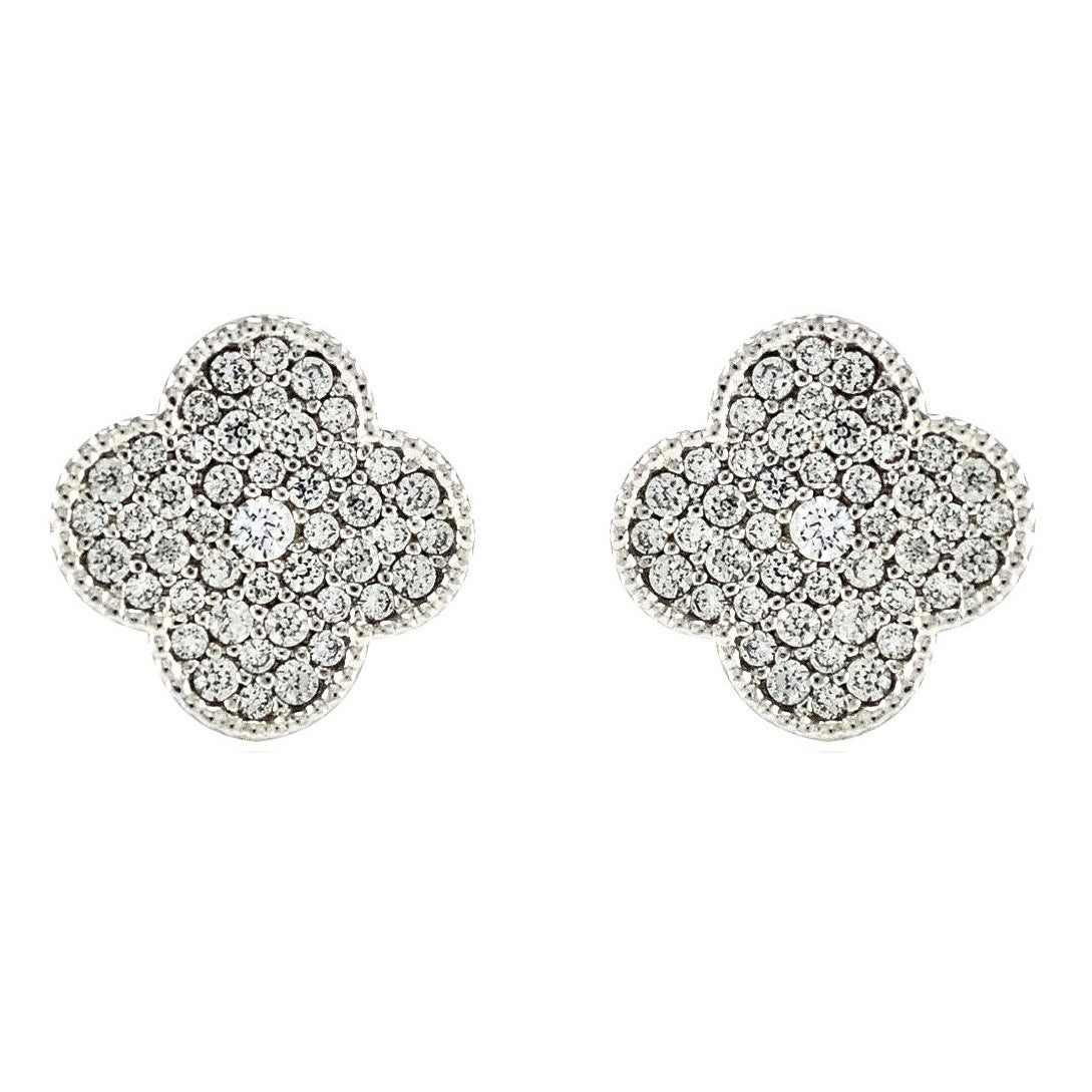 Connie CZ Clover Stud Earrings