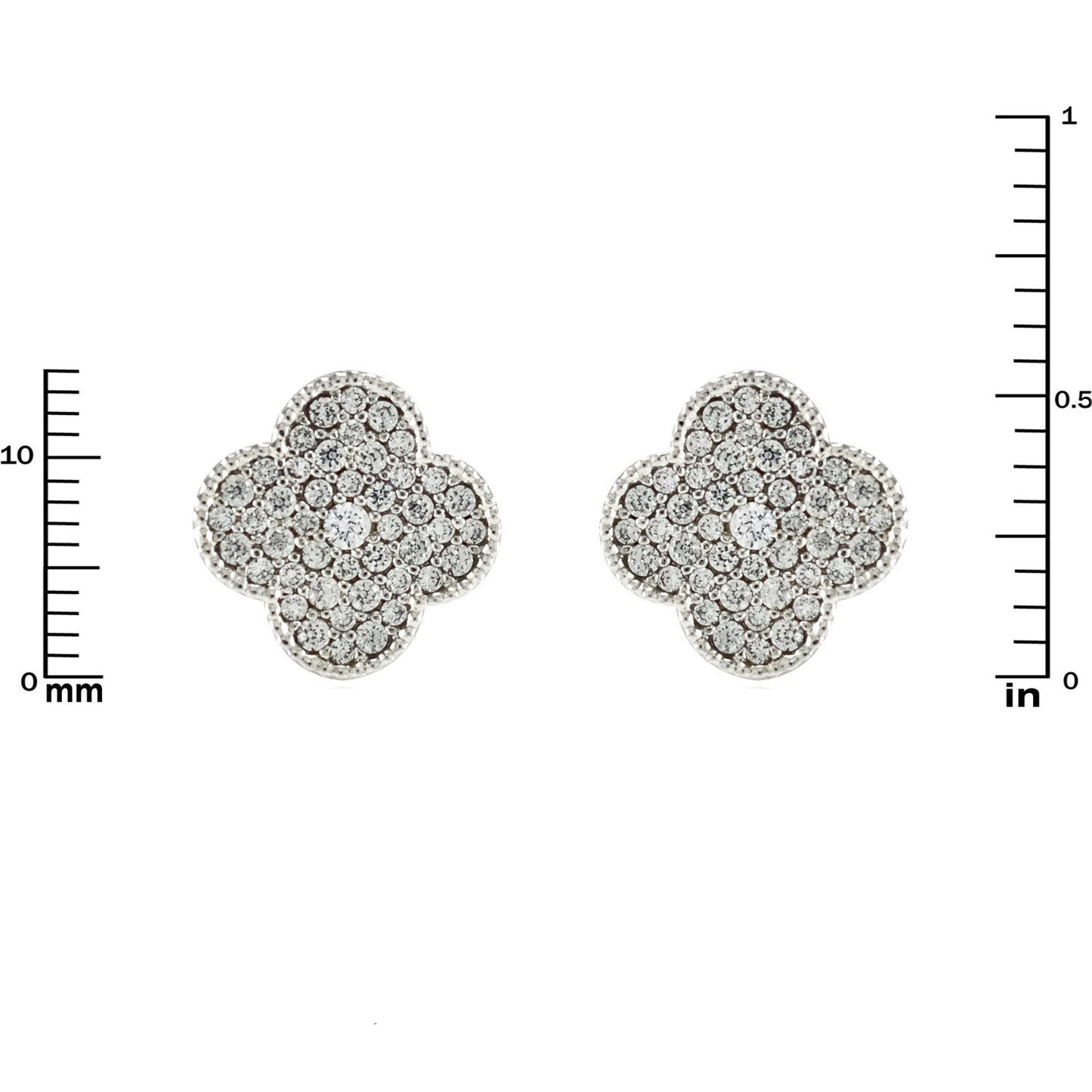 Connie CZ Clover Stud Earrings