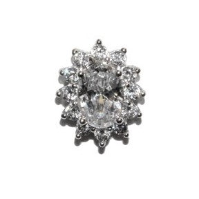 Covin Oval Halo CZ Stud Earrings