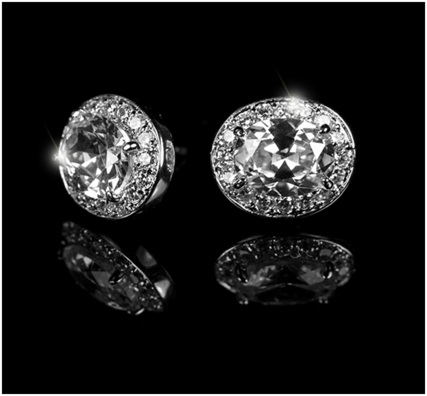 Daisy Oval Halo Stud Earrings | 4ct