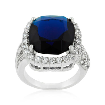 Dalphine Sapphire Cushion CZ Cocktail Ring | 22ct