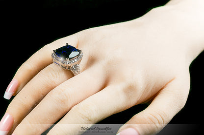 Dalphine Sapphire Cushion CZ Cocktail Ring | 22ct