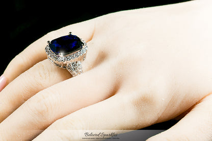 Dalphine Sapphire Cushion CZ Cocktail Ring | 22ct