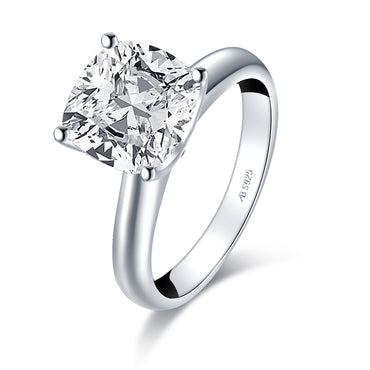 Danae 9mm Cushion Solitaire CZ Engagement Ring | 4ct | 925 Sterling Silver