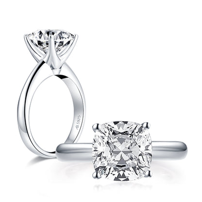 Danae 9mm Cushion Solitaire Zirconia Engagement Ring | 4.1ct | Sterling Silver