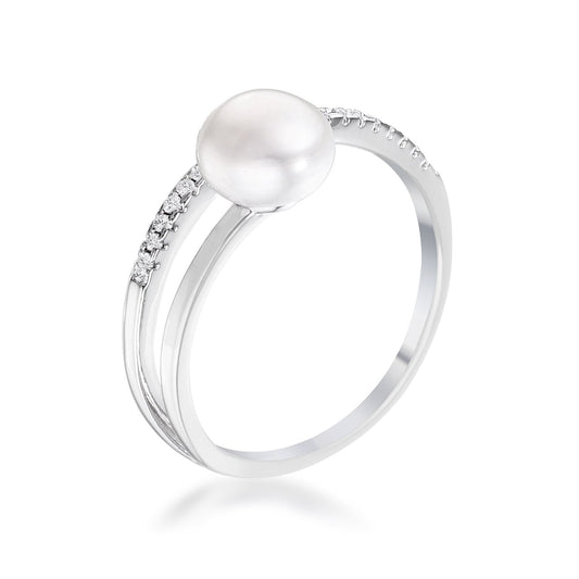 Darlene Freshwater Pearl CZ Wrap Ring | .2ct