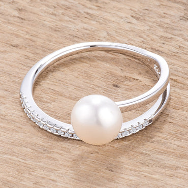 Darlene Freshwater Pearl CZ Wrap Ring | .2ct