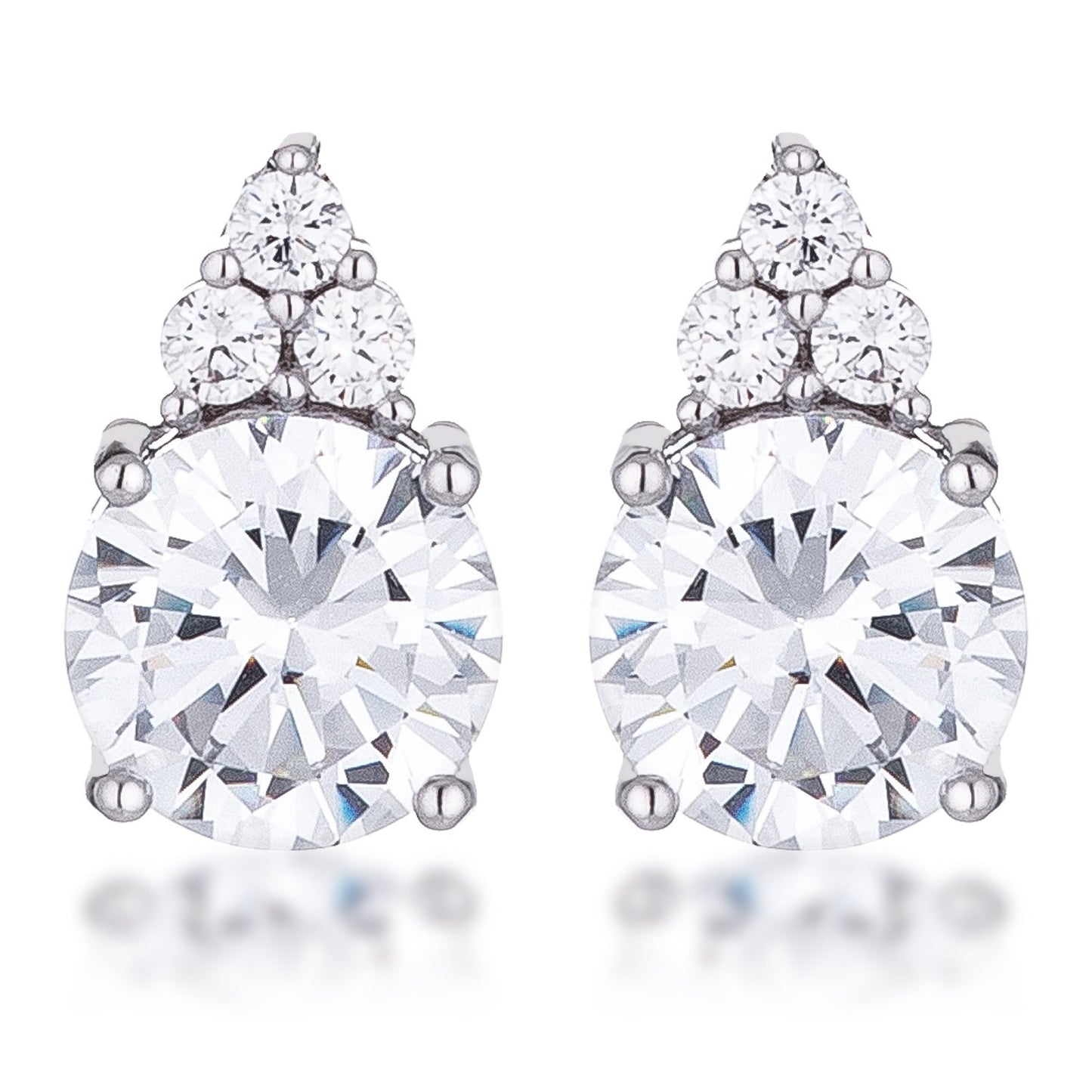 Abigail 9mm Round CZ Stud Earrings | 3ct