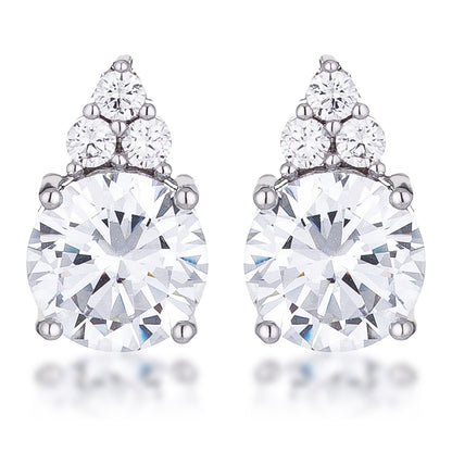 Abigail 9mm Round CZ Stud Earrings | 3ct