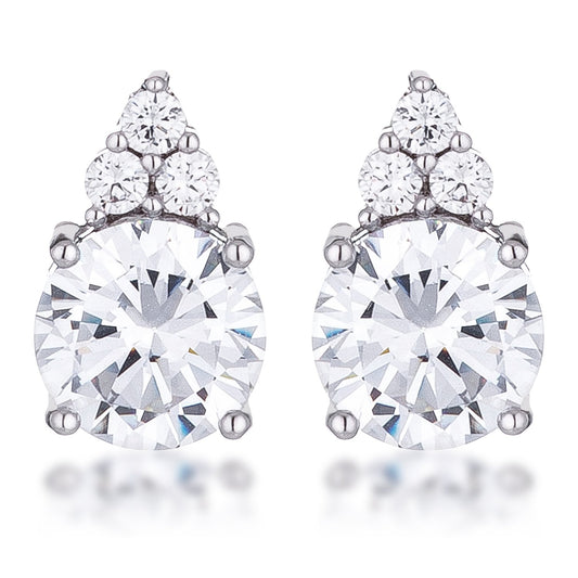 Abigail 9mm Round CZ Stud Earrings | 3ct